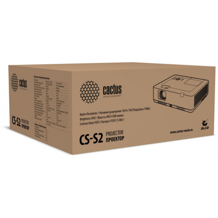 Проектор Cactus CS-S2.B 3LCD 40000Lm LS 4000Lm ANSI (1024x768) 15000:1 ресурс лампы:10000часов 1xUSB typeA 2xHDMI 4.7кг, фото , изображение 8
