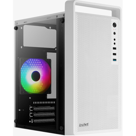 Корпус mATX AeroCool CS-109-G-WT-v1 4711099472383 белый, без БП, USB 3.0, 2*USB 2.0, HD Audio, фото 