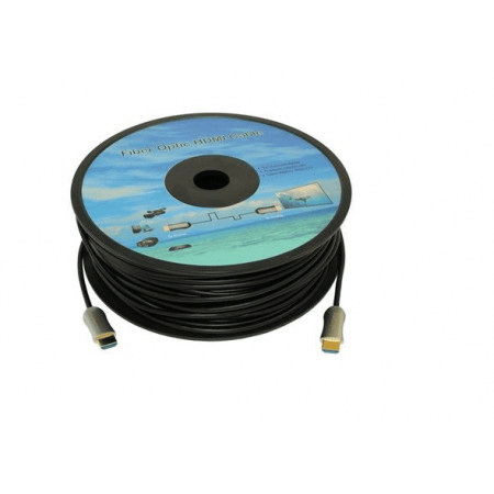 Кабель аудио-видео Fiber Optic HDMI (m)/HDMI (m) 25м. Позолоченные контакты черный, фото 