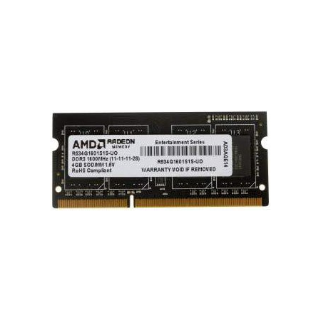 Оперативная память SO-DIMM AMD DDR3 4Gb 1600MHz R534G1601S1S-UO, фото , изображение 2 Оперативная память SO-DIMM AMD DDR3 4Gb 1600MHz R534G1601S1S-UO, фото , изображение 2