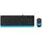 Клавиатура + мышь A4Tech Fstyler F1010 Black/Blue, фото 