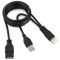 Кабель удлинитель USB2.0 Pro Cablexpert CCP-USB22-AMAF-6, 2xAM/AF, 1.8м, экран, черный, пакет, фото 