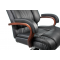 Кресло руководителя Бюрократ T-9925WALNUT/BLACK черный кожа крестовина дерево, фото , изображение 4