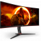 Монитор 34 AOC CU34G2XP Black-Red (VA, изогнутый, 3440x1440, 180Hz, 1 ms, 178°/178°, 300 cd/m, 80M:1, +2xHDMI 2.0, +2xDisplayPort 1.4, +4xUSB 3.0, +MM, +регулировка по высоте), фото , изображение 3
