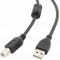 Кабель USB2.0 Cablexpert CCF-USB2-AMBM-1M, AM/BM, медь, двойн.экран, фер.кольцо, Pro, 1м, черный, пакет, фото 