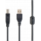 Кабель USB2.0 Cablexpert CCF-USB2-AMBM-1M, AM/BM, медь, двойн.экран, фер.кольцо, Pro, 1м, черный, пакет, фото , изображение 2