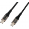 Кабель USB2.0 Cablexpert CCP-USB2-CMCM-SCR-1M, AM/Type-C, 6A, 66Вт, PD/QC3.0, дисплей, оплетка, медь, 1м, черный, пакет, фото , изображение 2