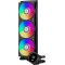 Система охлаждения Water Cooling System PCCooler DA360 Pro ARGB Digital BK (300W, 360mm, LED temp., Black, ARGB Fans: 3x120mm, 75.8CFM, 33.7dBA, 2200RPM Pump height 57mm, 28dBA, 3000RPM, Rad thickness 27mm S: 1851, 1700, 1200, 20XX, 115X, AM5, AM4), фото , изображение 2