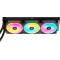 Система жидкостного охлаждения Water Cooling System Corsair iCUE LINK H150i RGB (360mm, Black, RGB Fans: 3x120mm, 63.1CFM, 37dBA, 2400RPM/Rad thickness 27mm S: 1851, 1700, 1200, 115X, AM5, AM4), фото , изображение 3