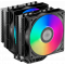 Кулер для процессора CPU Cooler PCCooler RT620 ARGB BK (250W, 4-pin PWM, 157mm, Al/Cu, 6x6mm, 2x120mm, 73.32CFM, 34.9dBA, 2200RPM, S: 1851/1700/1200/115X, AM5/AM4, black), фото 